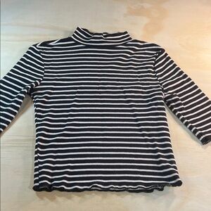 Zara Monochrome Striped Knit Crop Top Sz M